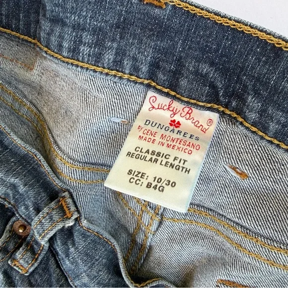 Woman’s Vintage Lucky Brand🍀 Denim Dungarees Size 10/30 - Picture 7 of 10